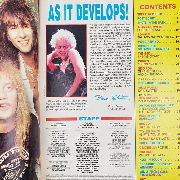 Creem Rock Shots Magazine New Kids on Block NKOTB Skid Row Bon Jovi July 1990 - Picture 6 of 12